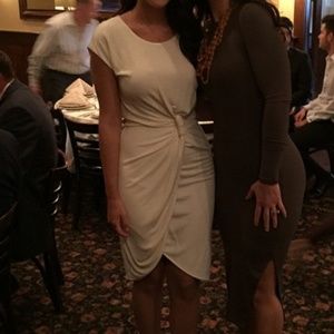 Halston Heritage cream dress